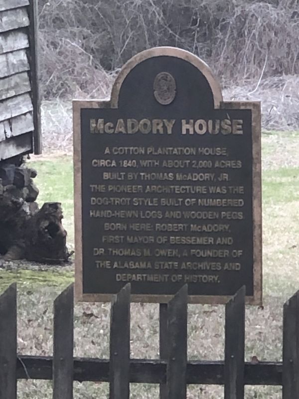 McAdory House Marker. Click for full size. McAdory House Marker image. Click for full size.