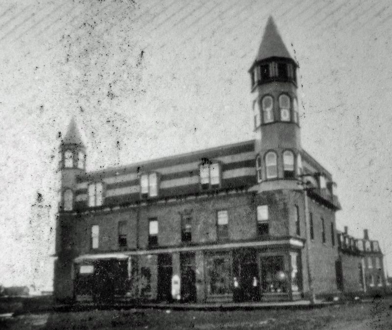 Marker detail: Original Ferguson Building, circa 1890 image. Click for full size.