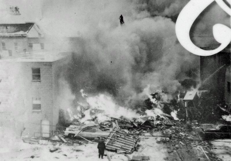 Marker detail: Fireman Pours Water from Ladder image. Click for full size.