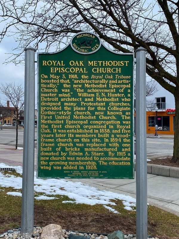 Royal Oak Methodist Episcopal Church Marker image. Click for full size.