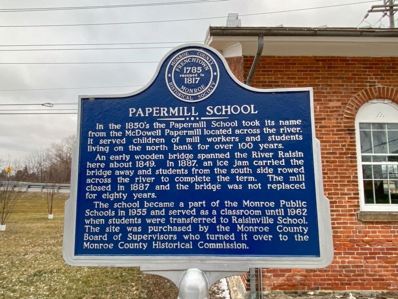 Papermill School side of marker image. Click for full size.