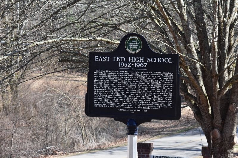 East End High School Marker, Side One image. Click for full size.