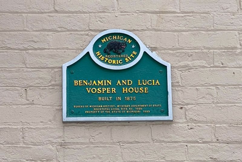 Benjamin and Lucia Vosper House Marker. Click for full size. Benjamin and Lucia Vosper House Marker image. Click for full size.