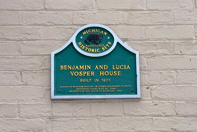 Benjamin and Lucia Vosper House Marker image. Click for full size.
