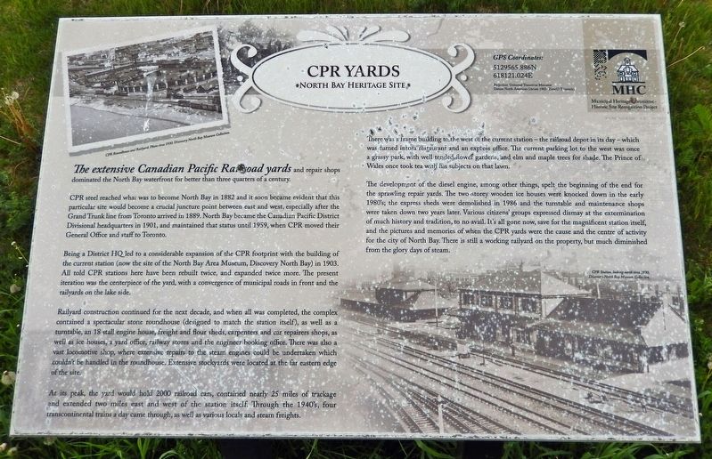 CPR Yards Marker image. Click for full size.