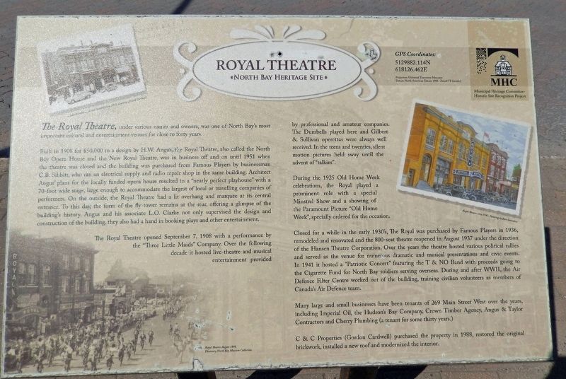 Royal Theatre Marker image. Click for full size.