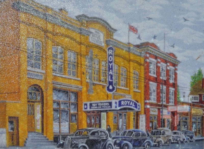 Marker detail: Royal Theatre circa 1943 image. Click for full size.