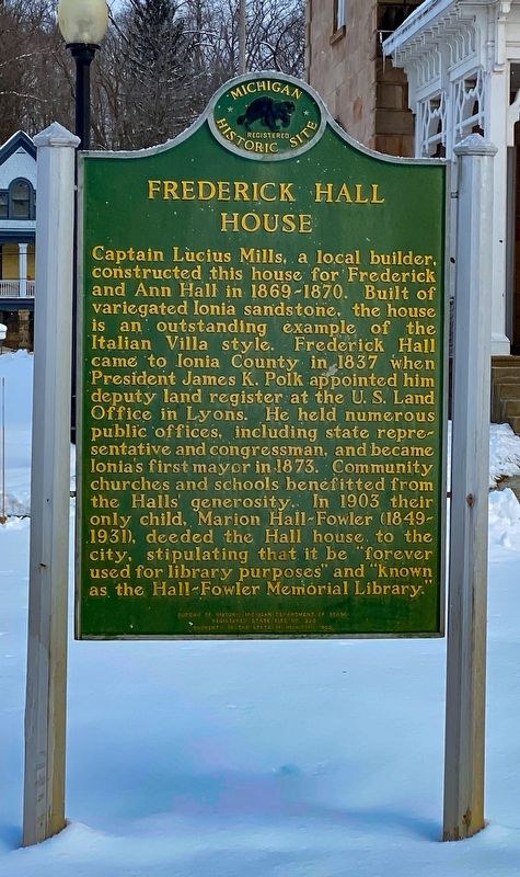 Frederick Hall House Marker image. Click for full size.
