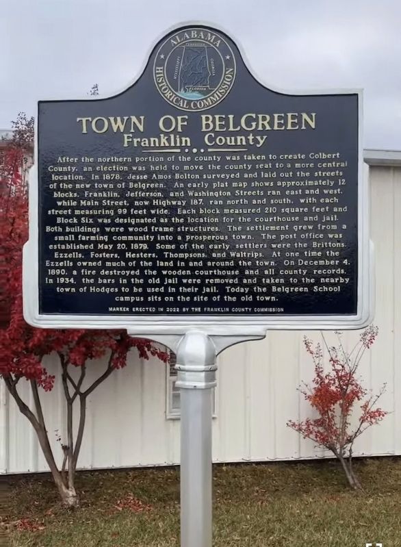 Town of Belgreen Marker image. Click for full size.