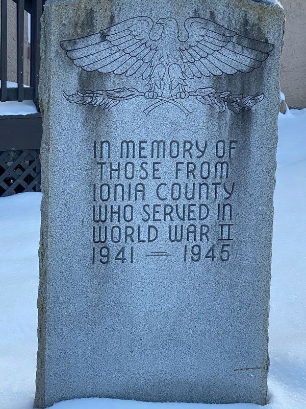 Ionia County World War II Veterans Memorial. Click for full size. Ionia County World War II Veterans Memorial image. Click for full size.