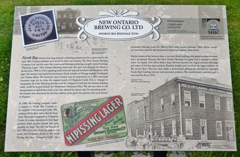 New Ontario Brewing Co. Ltd. Marker image. Click for full size.