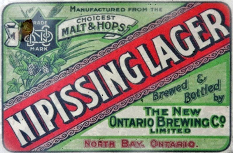 Marker detail: Nipissing Lager Label image. Click for full size.