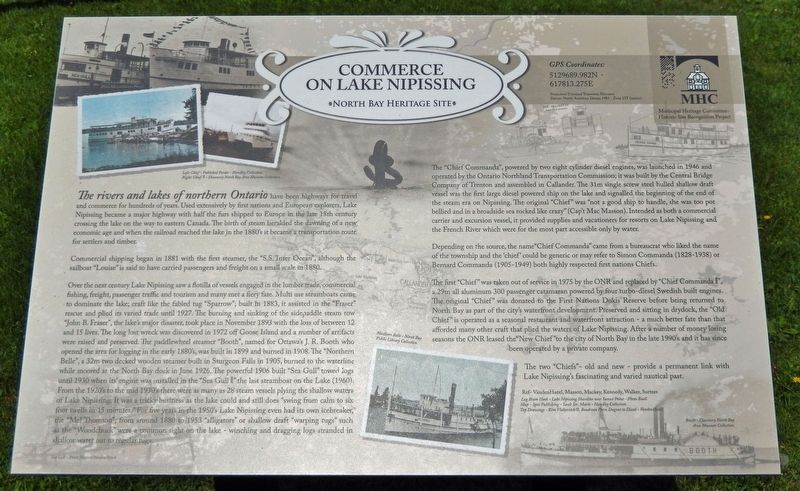 Commerce on Lake Nipissing Marker image. Click for full size.