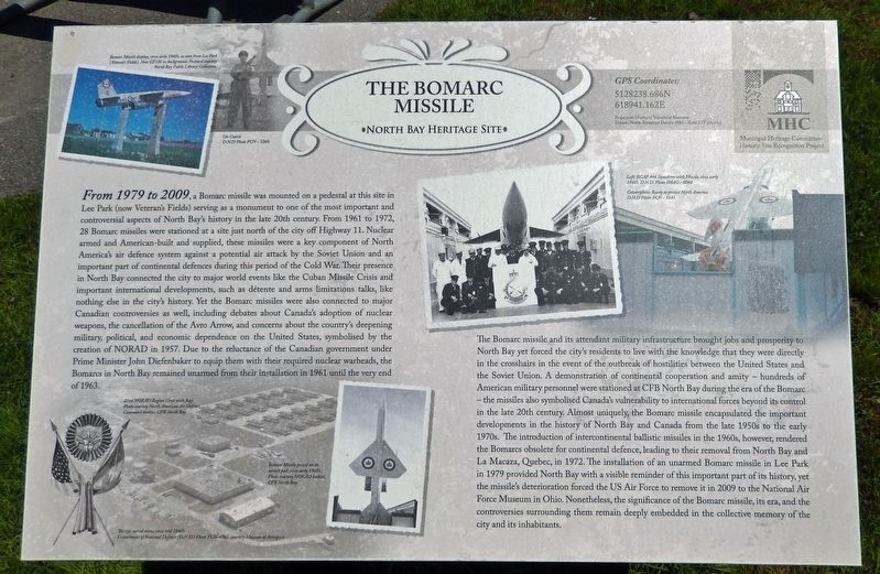 The Bomarc Missile Marker image. Click for full size.