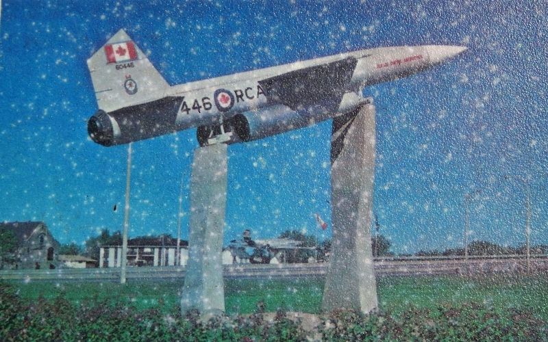 Marker detail: Bomarc Missile display, circa early 1980s image. Click for full size.