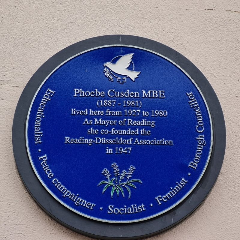 Phoebe Cusden MBE Marker. Click for full size. Phoebe Cusden MBE Marker image. Click for full size.
