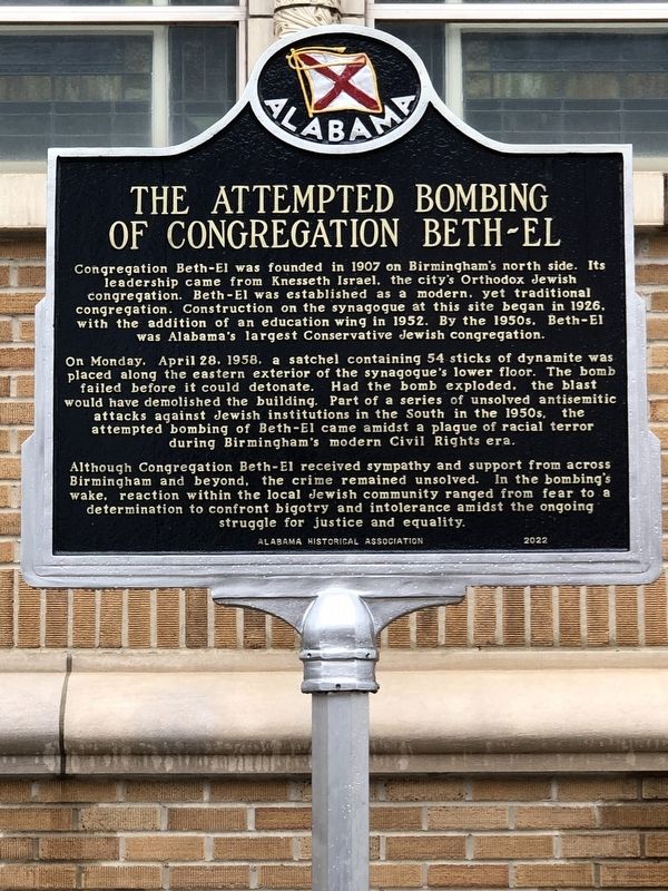 The Attempted Bombing of Congregation Beth-El Marker image. Click for full size.