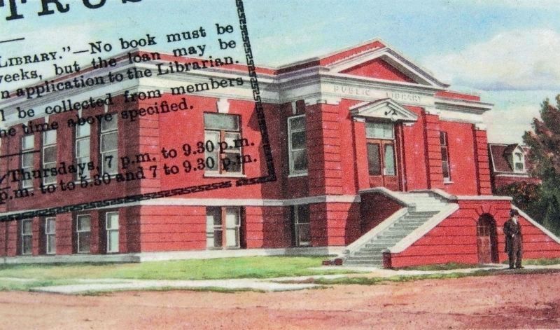 Marker detail: Carnegie Library � <i>by Kevin Hoffman</i> image. Click for full size.