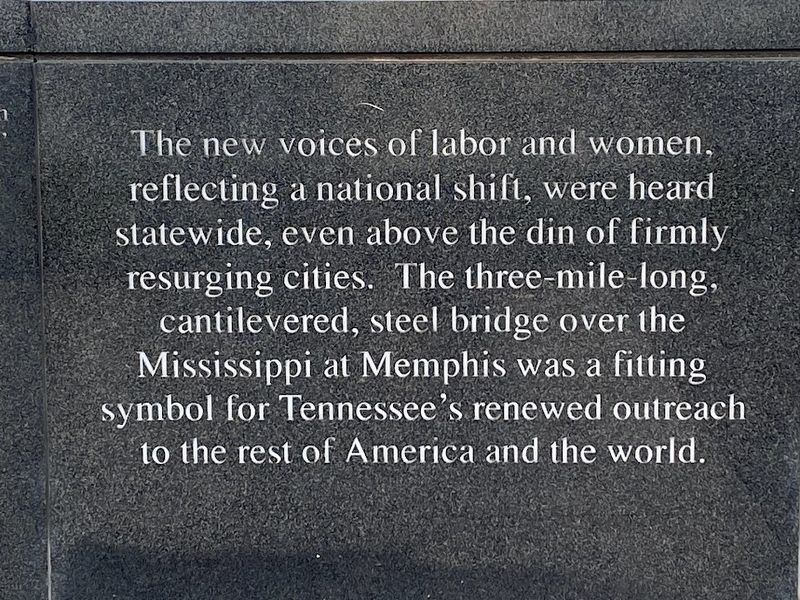 New voices of labor and women; three mile long bridge in Memphis was a fitting symbol of outreach Ma. Click for full size. New voices of labor and women; three mile long bridge in Memphis was a fitting symbol of outreach Ma image. Click for full size.