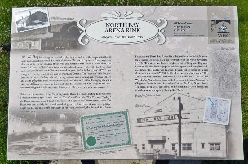 North Bay Arena Rink Marker image. Click for full size.