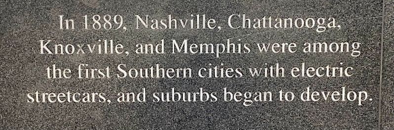 Southern cities with electric streetcars and suburbs Marker. Click for full size. Southern cities with electric streetcars and suburbs Marker image. Click for full size.