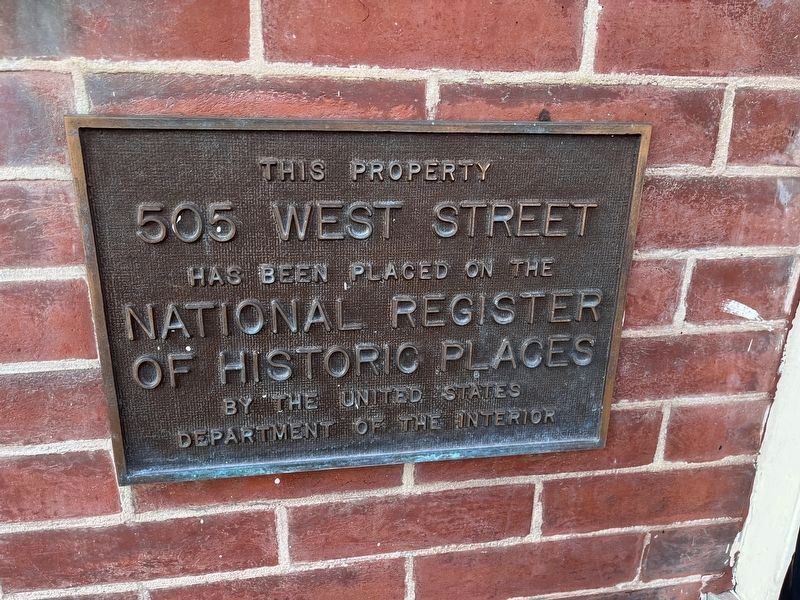 505 West Street Marker image. Click for more information.