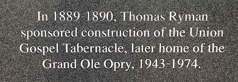 Thomas Ryman and the Union Gospel Tabernacle Marker image. Click for full size.