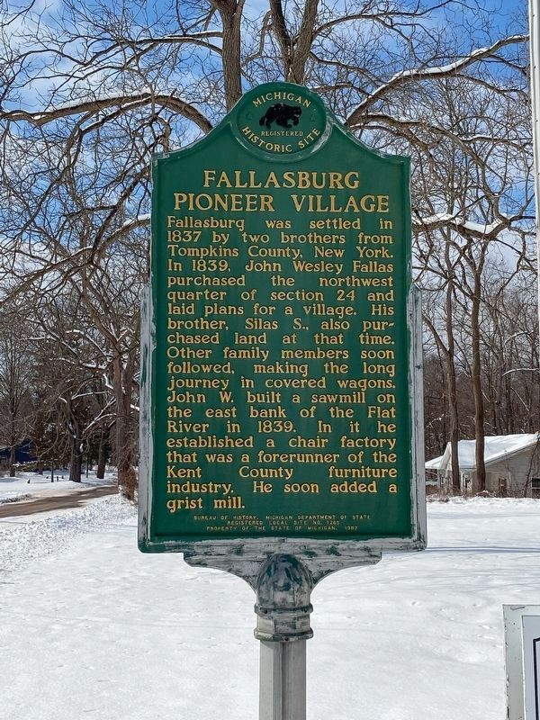 Fallasburg Pioneer Village Marker. Click for full size. Fallasburg Pioneer Village Marker image. Click for full size.