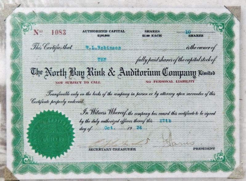 Marker detail: Share Certificate image. Click for full size.