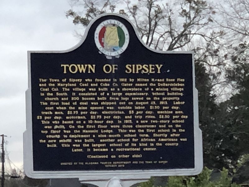 Town of Sipsey Marker, Side One image. Click for full size.