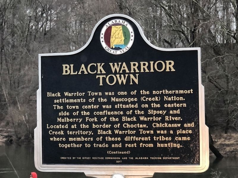 Black Warrior Town / The Escape side of marker. Click for full size. Black Warrior Town / The Escape side of marker image. Click for full size.