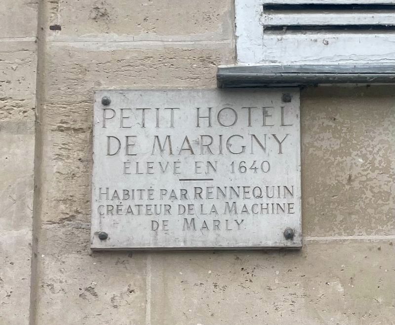 Petit H�tel de Marigny Marker image. Click for full size.