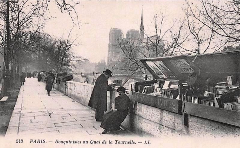 Booksellers on the Tournelle Quay image. Click for full size.