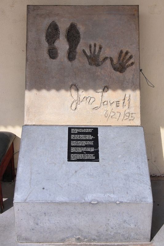 Jim Lovell hand and footprints. Click for full size. Jim Lovell hand and footprints image. Click for full size.