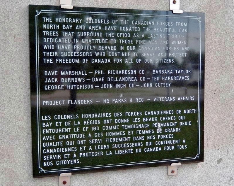 Honorary Colonels Marker<br>(<i>west side of memorial</i>). Click for full size. Honorary Colonels Marker<br>(<i>west side of memorial</i>) image. Click for full size.