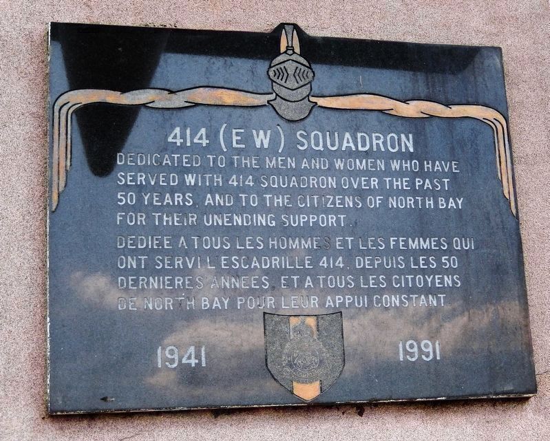 414 Squadron Memorial<br>(<i>south side of memorial</i>). Click for full size. 414 Squadron Memorial<br>(<i>south side of memorial</i>) image. Click for full size.