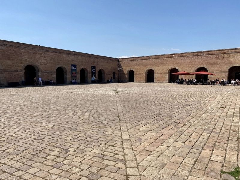El pati darmes o quadrat / The parade ground or courtyard Marker - wide view image. Click for full size.