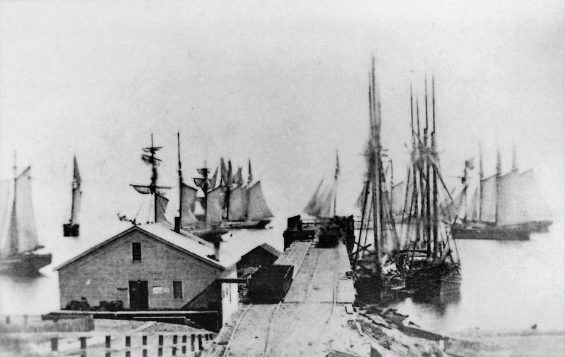 Marker detail: Marquette Lower Harbor  1860 image. Click for full size.