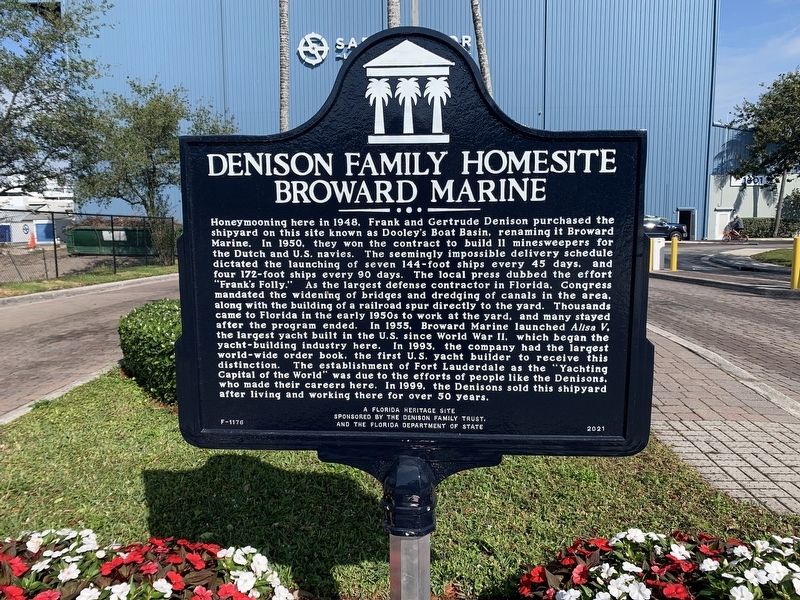 Denison Family Homesite Broward Marine Marker image. Click for full size.
