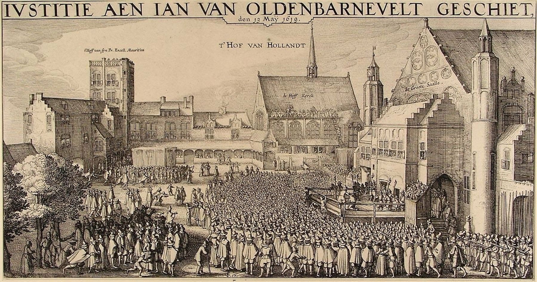 Engraving depicting Van Oldenbarnevelt's execution. Click for full size. Engraving depicting Van Oldenbarnevelt's execution image. Click for full size.