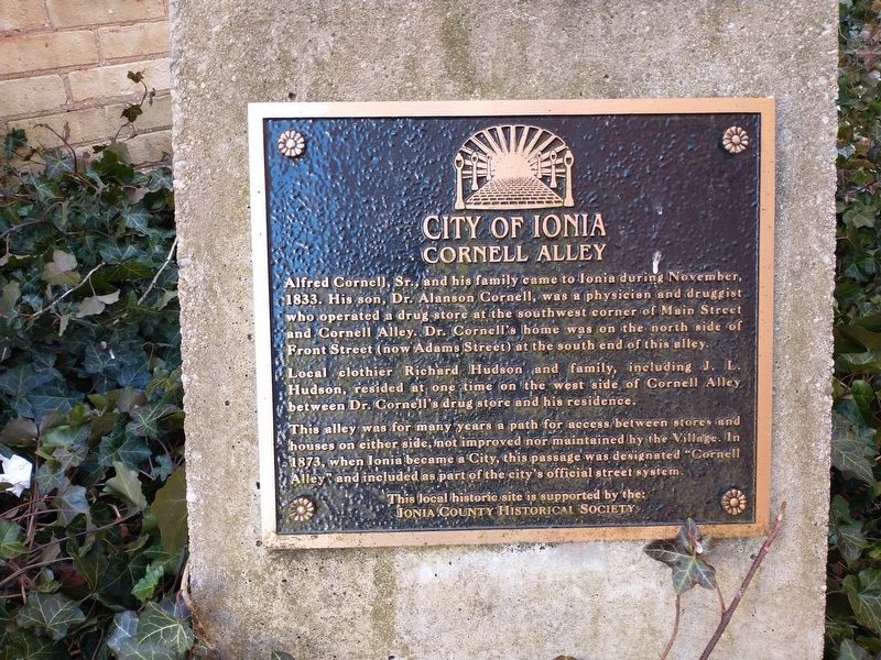 City of Ionia Cornell Alley Marker image. Click for full size.