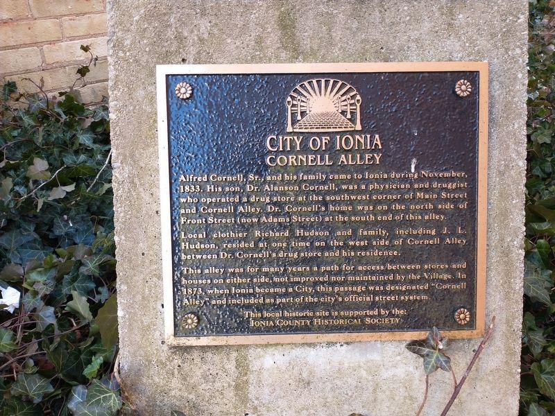 City of Ionia Cornell Alley Marker image. Click for full size.