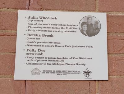 Julia Wheelock / Bertha Brock / Polly Dye Marker. Click for full size. Julia Wheelock / Bertha Brock / Polly Dye Marker image. Click for full size.