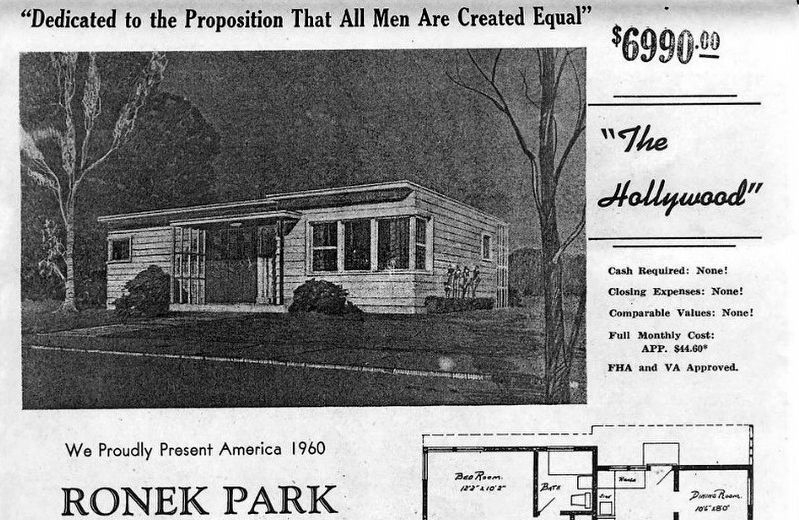 Ronek Park newspaper ad image. Click for full size.
