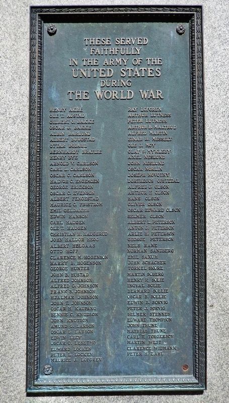 World War I Memorial<br>(<i>south tablet</i>) image. Click for full size.