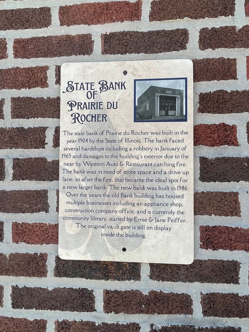 State Bank of Prairie Du Rocher Marker image. Click for full size.