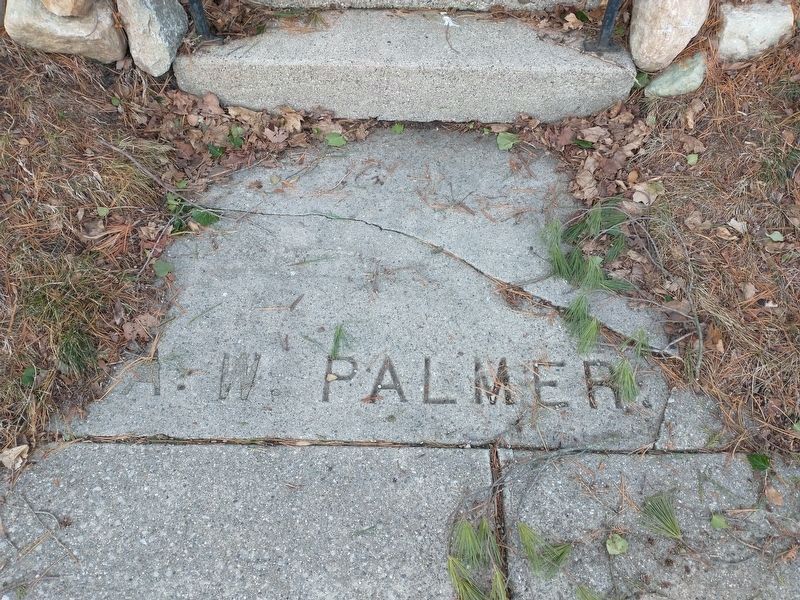 "A.W. Palmer" in the sidewalk of the Governor's Mansion image. Click for full size.