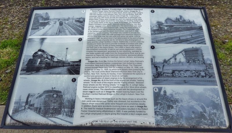 Passenger Station, Footbridge, and Black Diamond Marker image. Click for full size.