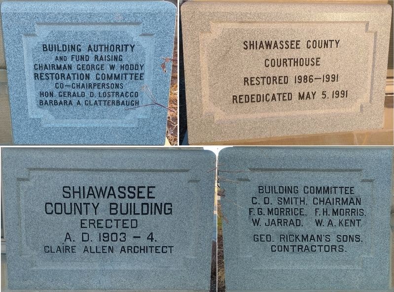 Shiawassee County Courthouse Cornerstones image. Click for full size.