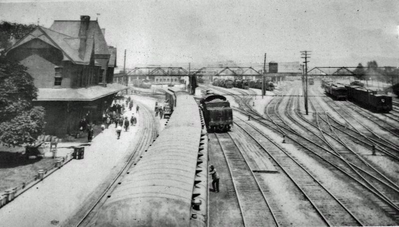 Marker detail: Passenger Station & Railroad Yard (<i>image 1</i>) image. Click for full size.